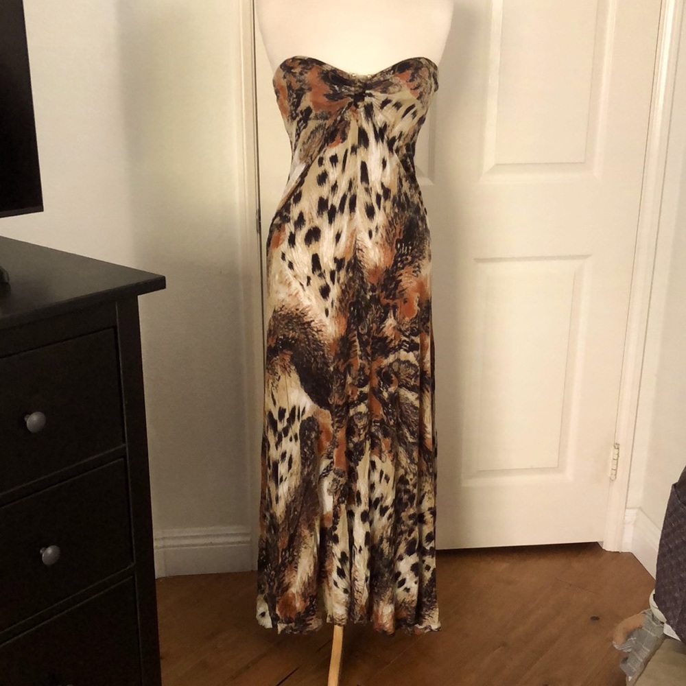 Animal print tub long dress